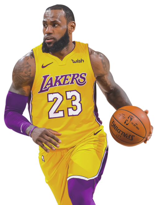 le joueur NBA Lebron James sous le maillot des Los Angeles Lakers.